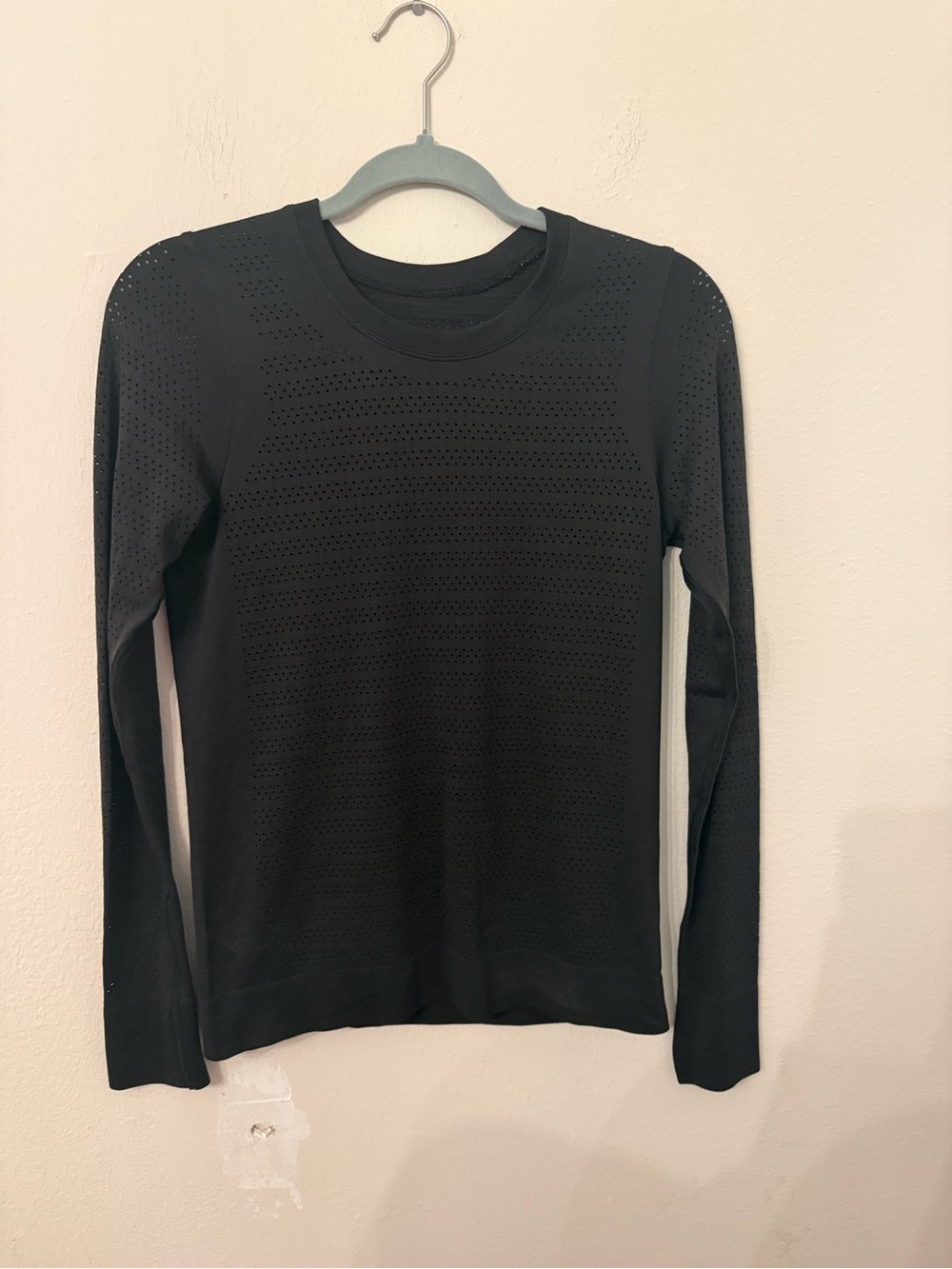 lululemon athletica Black Perforated Crew Long Sleeve Top